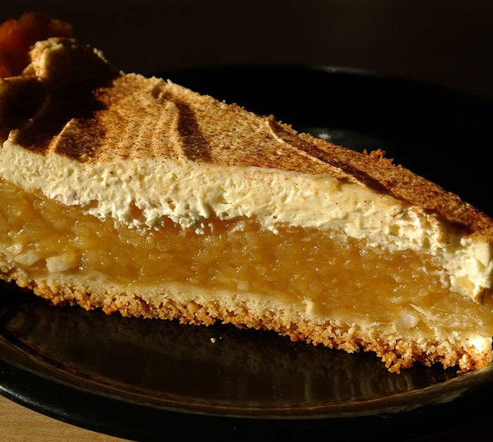 Bolo de framboesas e de maçã