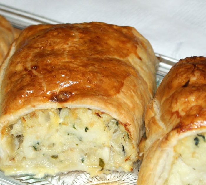 folhados de bacalhau com broa