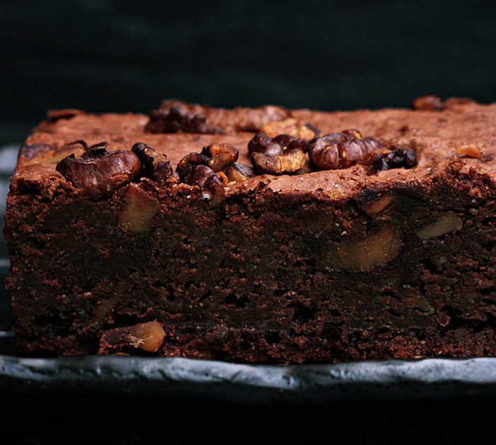 Bolo de chocolate e laranja
