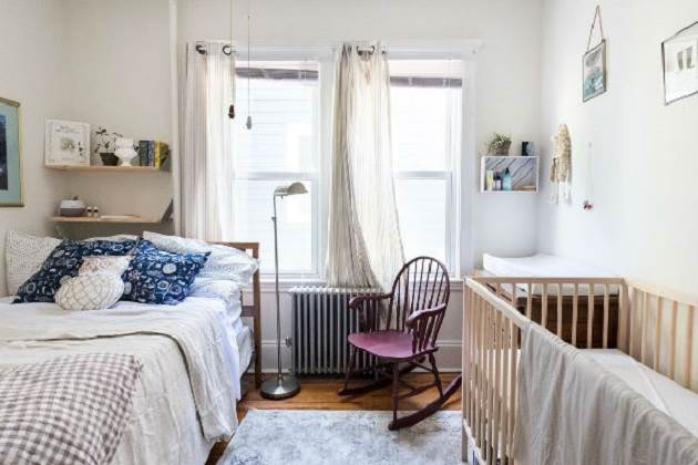 quarto de casal entre os pais e o bebê