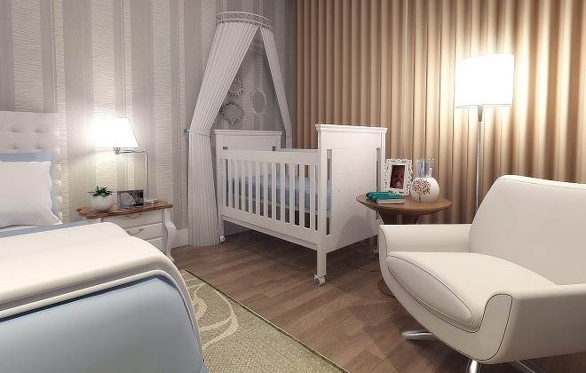 quarto de casal entre os pais e o bebê
