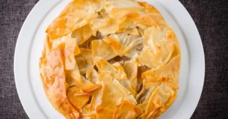 Massa filo aplicada na confeção de uma receita